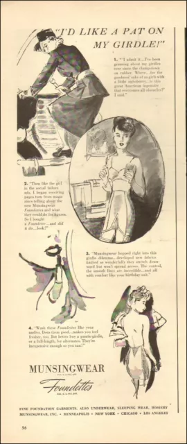 1940's Vintage ad for MUNSINGWEAR Foundettes retro Lingerie Sexy ART 04/25/22