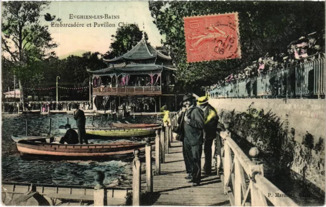 CPA Enghien les Bains Embarcadere et Pavillon Chinois FRANCE (1308289)