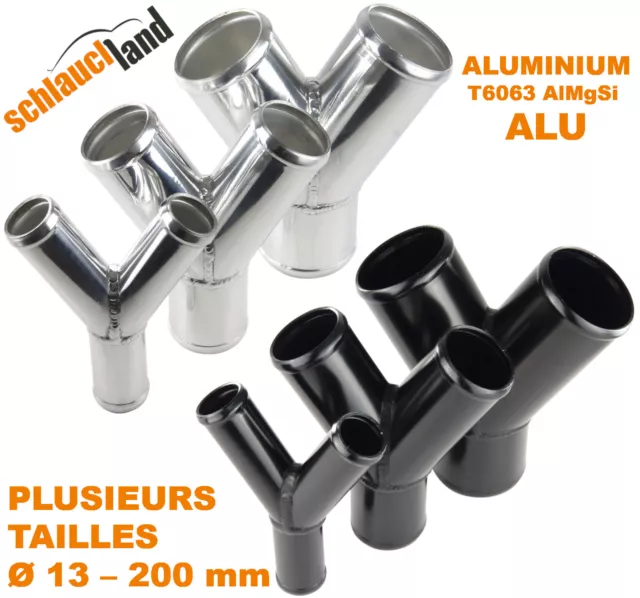 PIÈCE en Y TUBE ALUMINIUM Distributeur T Sortie Alu Tuyau Durite Adaptateur Pipe