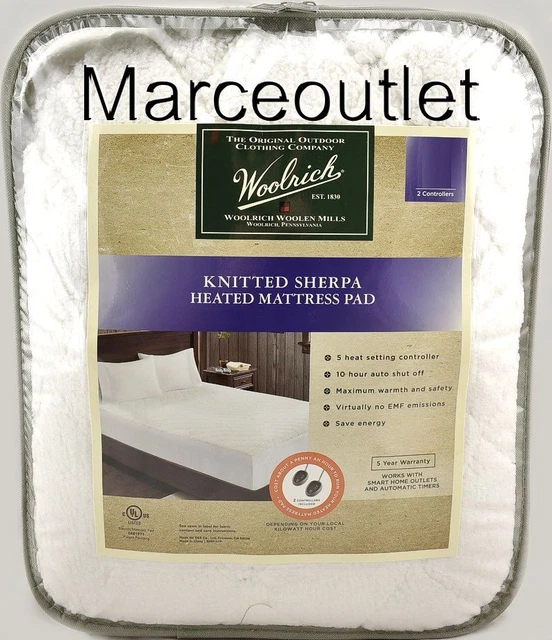 Woolrich Knitted Sherpa Heated Mattress Pad QUEEN