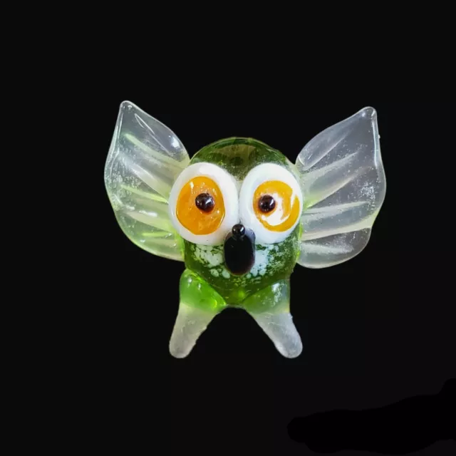 Glass Owl Miniature Figurine 1" wide approximately Unbranded READ DESCRIPTION