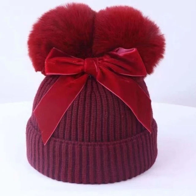 Cappello di lana per bambini fodera in cotone lavorato a maglia berretto caldo ragazzi ragazze