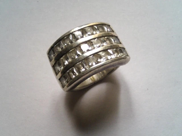 Bague Ancienne En Argent Massif 925 - Taille 55.5, Anneau Simple, Style Classique