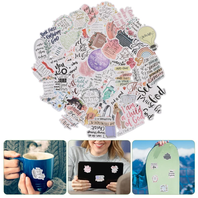 TOYMIS Lot De 104 Autocollants Avec Verset De La Bible - Autocollants Chrétiens Inspirés De Fleurs, Plantes, Fleurs Pour Ordinateur Portable, Scrapbooking, Cadeau, Fournitures De Journal (Z08106 - 2