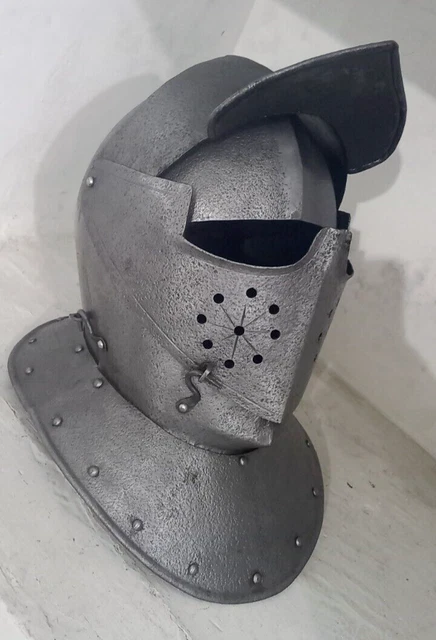 Medieval Helmet Hand Forged Armor Iron 16th Century Soldiers Helmet