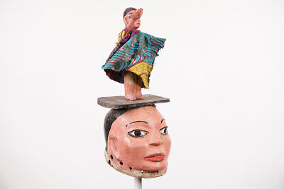 Yoruba Gelede Mask & Puppet 15" - Nigeria - African Art