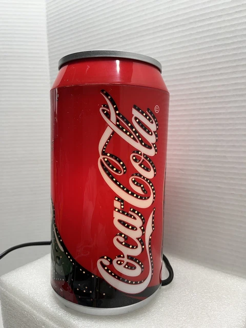 Coca-Cola Vintage Can Light Table Decor Plug-in Tested Working