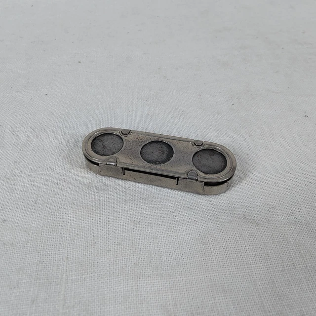 Antique Vintage Oval Metal Change Token Coin Dispenser Holder Late 1800s