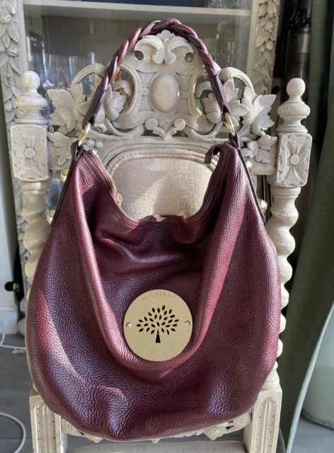 MULBERRY DARIA MEDIUM Shoulder Bag Maroon Oxblood Leather Hobo Bag Beautiful 230.00 PicClick UK