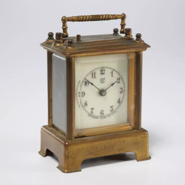 Antique Waterbury Small Carriage Alarm Clock 1890s  **FOR PARTS or REPAIR**