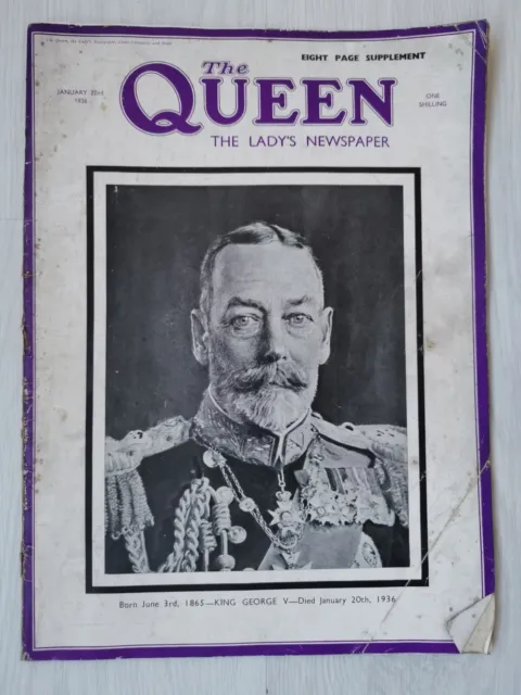 Collectable Antique Magazine The Queen Lady's Newspaper King GEORGE V 1936