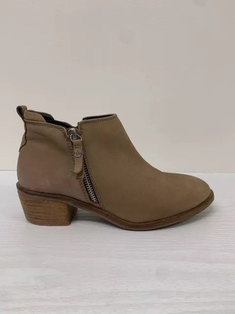 DUNE WOMEN NUBUCK Leather Ankle Boots Mocha With Chain Details