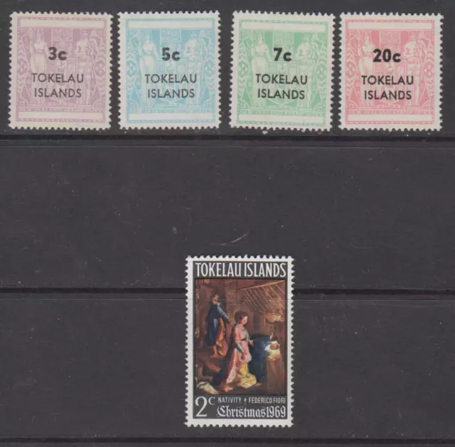 Tokelau Islands 1967 Decimal Overprints set of 4 and 1969 Christmas lot MNH