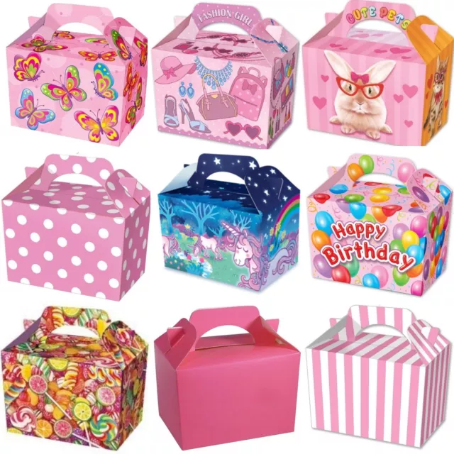 Cajas de fiesta para niñas - bolsa de platos para niños - caja de regalo para golosinas de comida almuerzo - elige la cantidad