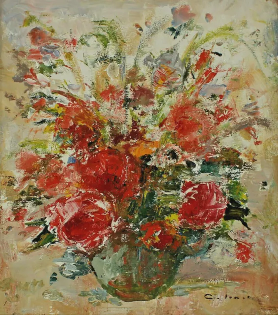 Räumungsverkauf Gemälde Blumenstillleben 1 Otmar Antonio JANECEK 1913 - 1996
