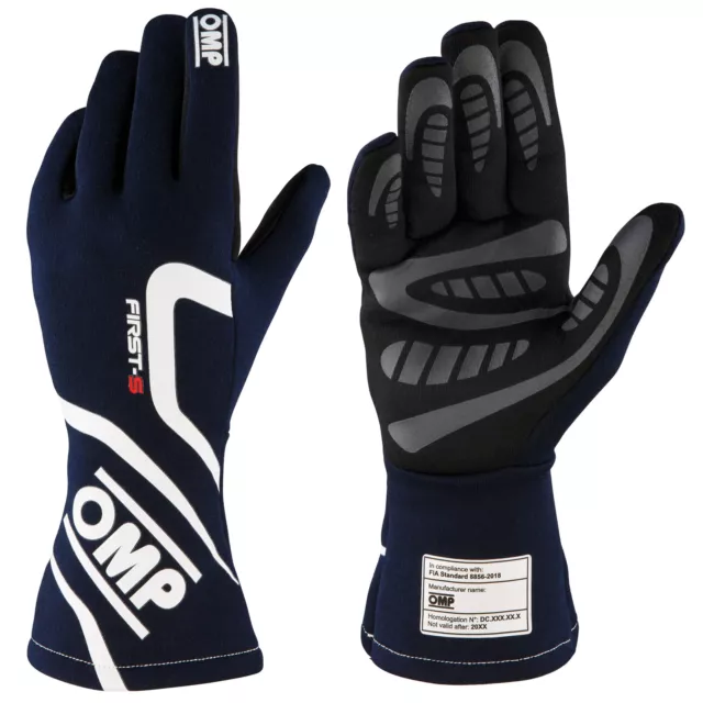 OMP First S Race Gloves, FIA 8856-2018 Approved - Race / Rally / Motorsport