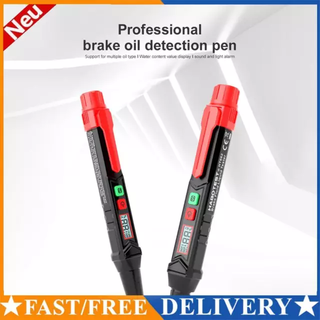 Brake Fluid Tester Sound Light Alarm Brake Fluid Tester Pen for DOT3/DOT4/DOT5.1