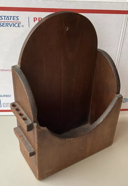 Carta de madera vintage/antigua colgante de pared, soporte para folletos/caja de velas