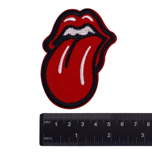 Rolling Stones Zunge Patch Aufnäher Bügelbild Flicken Applikation Jagger Rock 3