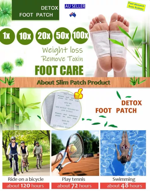 Detox Foot Patches Pad Natural Plant Toxin Removal Sticky Adhesives AU