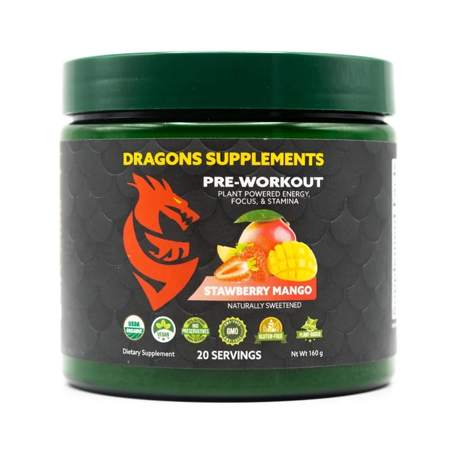 Dragon Supplements pre-entrenamiento fresa mango