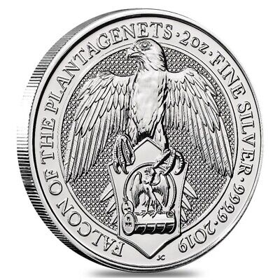 2019 Great Britain 2 oz Silver Queen's Beasts (Falcon) Coin .9999 Fine BU