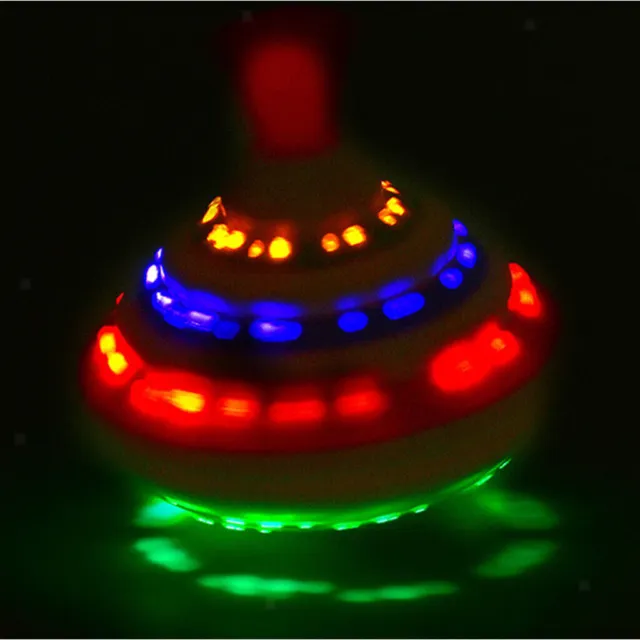New Press Spinning Top Light Up Flashing Music Sound Rotating Toys UK