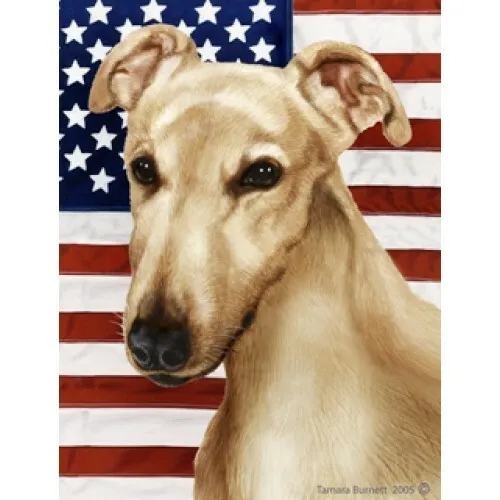 Patriotic (D2) Garden Flag - Fawn Greyhound 322181