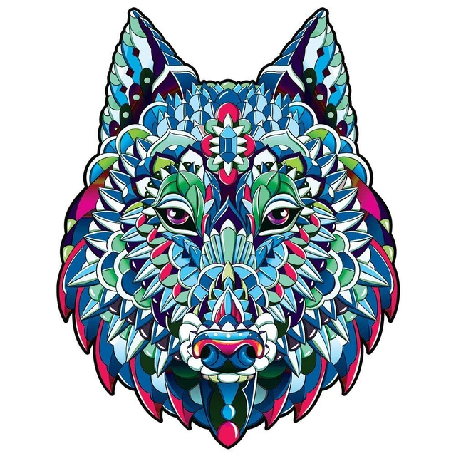 Animal Wolf Shaped 3D Toys Children Interactive Handicraft Jigsaw Puzzle Games
