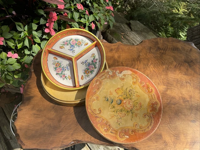 Moriyama Mori-Machi Hand Painted Antique Divided Pottery Dish Made in Japan