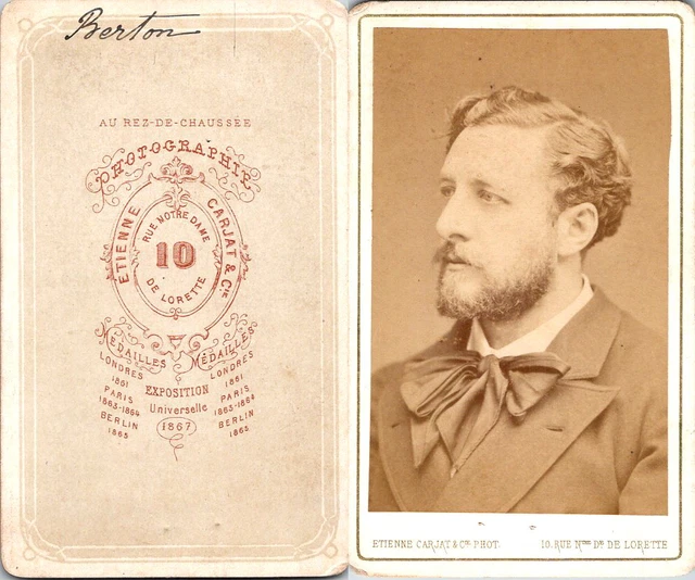 Carte De Visite Photographique Vintage De Victor Hugo Par Carjat, Paris - Tirage Albuminé Vers 1877