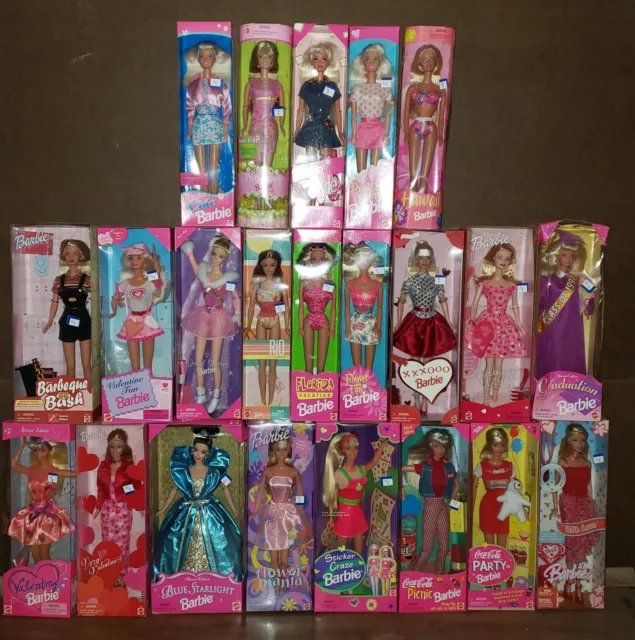 Vintage Lot of 22 Collectible Mattel Barbie Dolls All are NEW!! 21 are VINTAGE