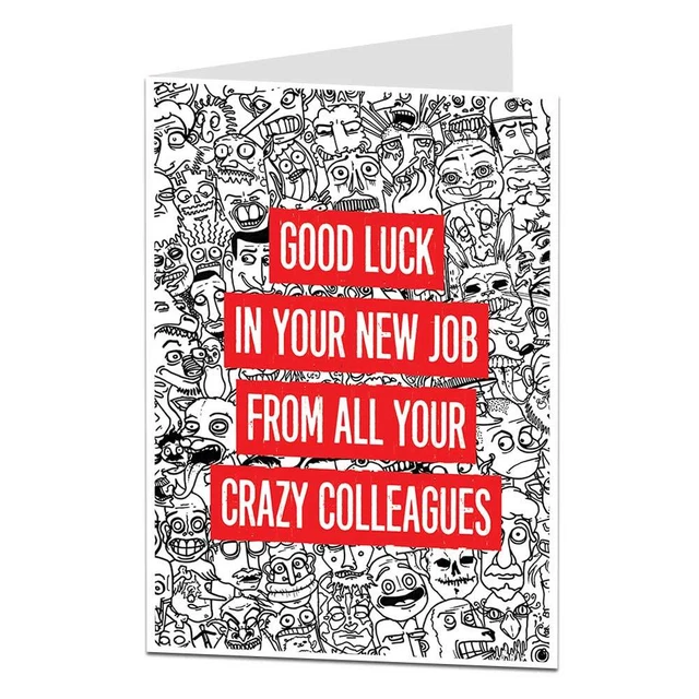 Funny Leaving Card Congratulations On Your New Job From All Your Crazy Colleague