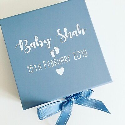 Personalised New Baby Box - Newborn Christening Baby Keepsake Gift Baby Shower