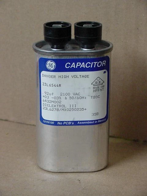 Ge 23L6544R .92 Mfd X 2100 Volt Oval Capacitor 42460