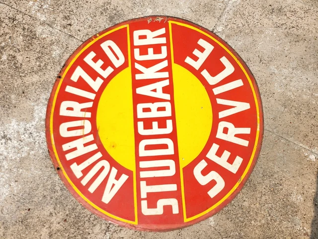 Studebaker Porcelain Enamel Sign 42"  Round Double Sided