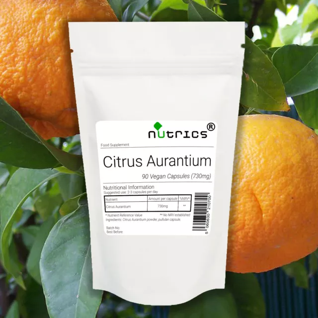 Nutrics® 730mg CITRUS AURANTIUM Bitter Orange 90 Vegan Capsules 100% Pure