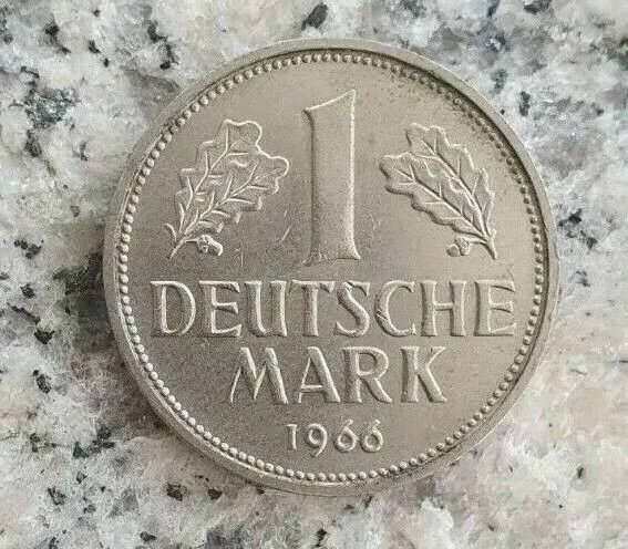 1 Mark 1966 G Karlsruhe Kursmünze Bundesrepublik Deutschland