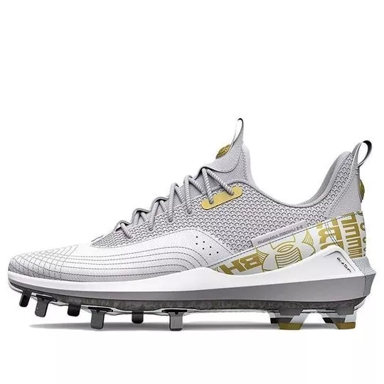 NEW Under Armour Men's Harper 7 Low ST Baseball Cleats 3025582 100 White/Gold
