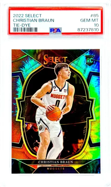 2022 Christian Braun Panini Select Tie Dye Prizm /25 PSA 10 POP 5 Gem Mint #85