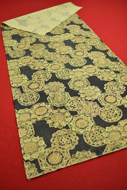 Vintage Japanese Kimono Fabric Wool Antique Boro Kusakizome Dyed 41.3"/KN13/75
