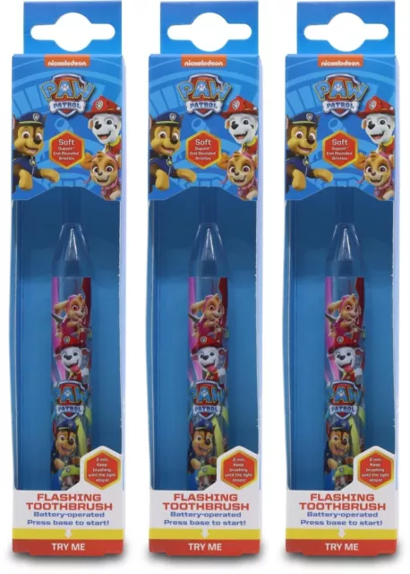 KoKoMo Paw Patrol Nickelodeon Flashing Toothbrush pack of 3