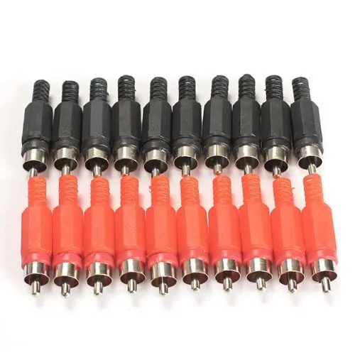 Honbay 20PCS Solder RCA Plug Male Audio Video Adapter Connector Professional