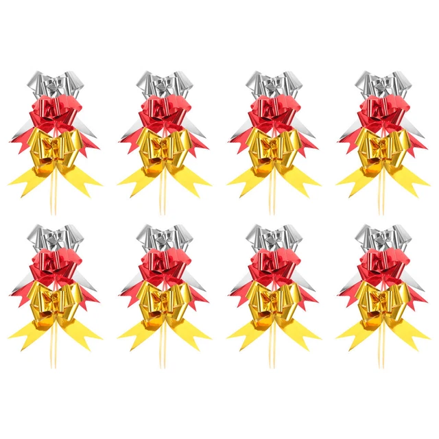 30 Pcs Gift Bowknot Ribbon Strings Hand Drawn Flower Bow Basket Gifts Wedding