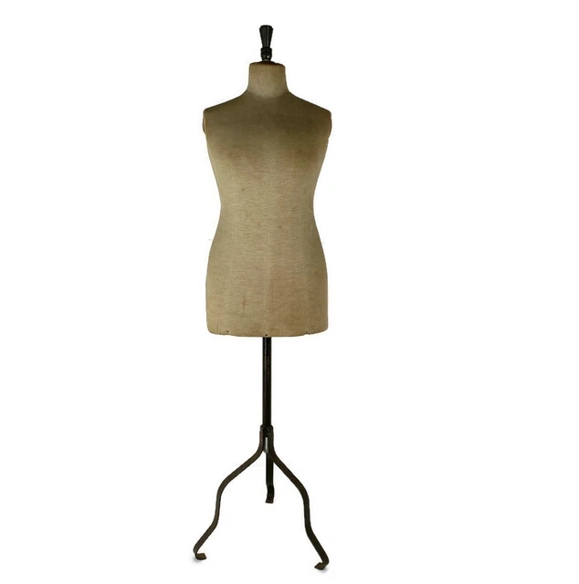 Antique  Mannequin  Haute Couture Dress form Loft Wrought Iron base