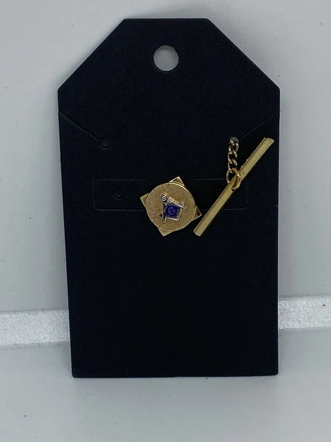 Vintage Mason Swank Goldtone Chain Style Tie Tack Lapel Pin