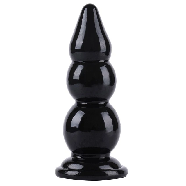Plug Anal XXL En Silicone Noir Réaliste Avec Ventouse - Sextoy Unisexe