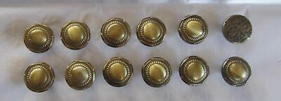 11 Amerock Vintage Brass Button Circular Round Drawer Cabinet Knob Pulls