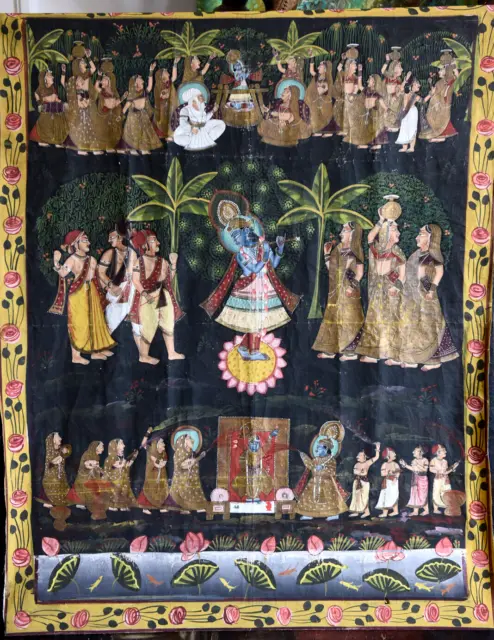 Thangka Krishna 120 x 92 cm Indien Meditation Shiva, Kali Yoga