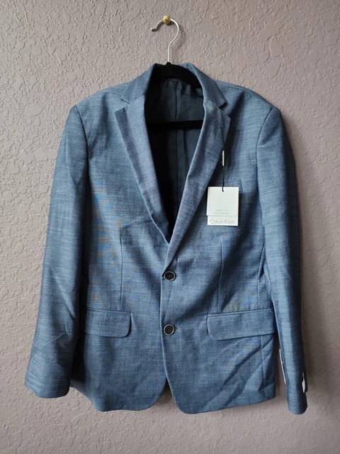 Calvin Klein 2 Button Blue Blazer Jacket Size Boys Size 10 New With Tags $105